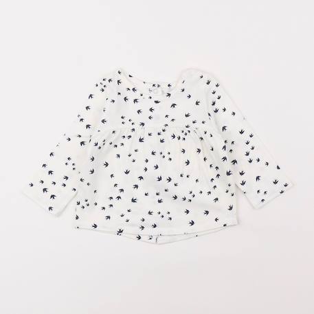 Tee-shirt - 3 mois Blanc, bleu 1 - vertbaudet enfant 