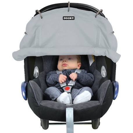 Pare-soleil universel poussette et siège auto uv upf50+ Écru+Gris 10 - vertbaudet enfant 