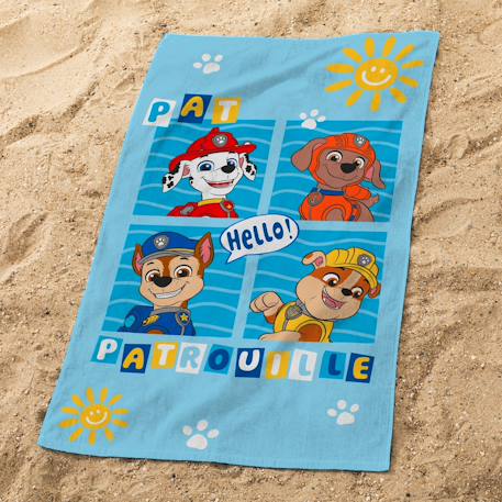Serviette de bain et de plage imprimée 100% coton, pat patrouille enjoy Bleu 2 - vertbaudet enfant 