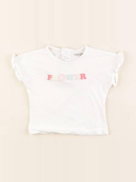 Tee-shirt - 3 mois Blanc 1 - vertbaudet enfant 