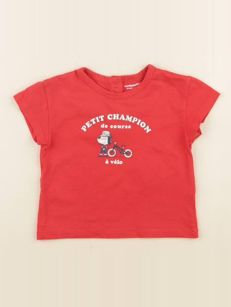 Tee-shirt - 12 mois Rouge 1 - vertbaudet enfant 