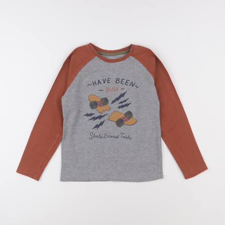 Tee-shirt - 8 ans Gris, marron 1 - vertbaudet enfant 