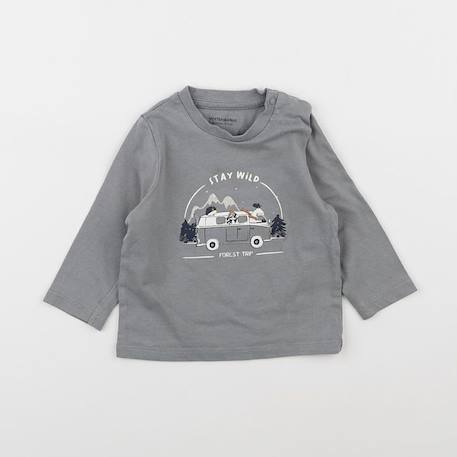 Tee-shirt - 6 mois Gris 1 - vertbaudet enfant 