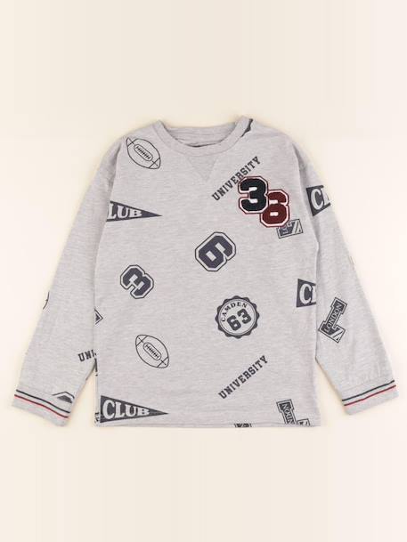 Tee-shirt - 10 ans Gris 1 - vertbaudet enfant 
