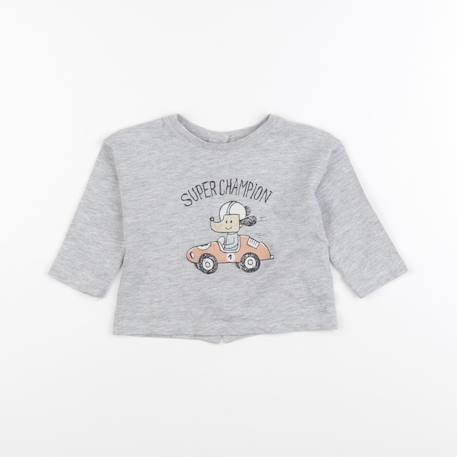 Tee-shirt - 6 mois Gris 1 - vertbaudet enfant 