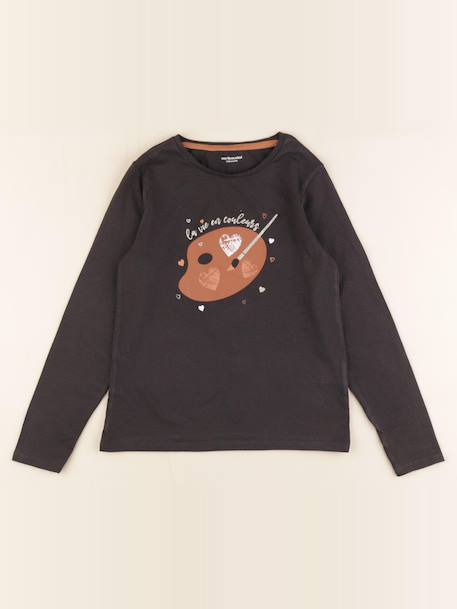 Tee-shirt - 8 ans Gris 1 - vertbaudet enfant 