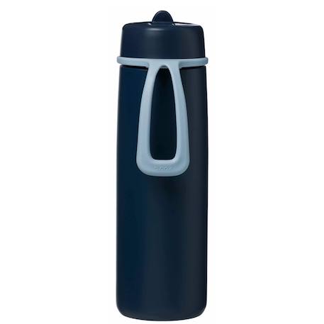 Gourde bouteille isotherme en inox avec paille Bleu marine+Vert 6 - vertbaudet enfant 