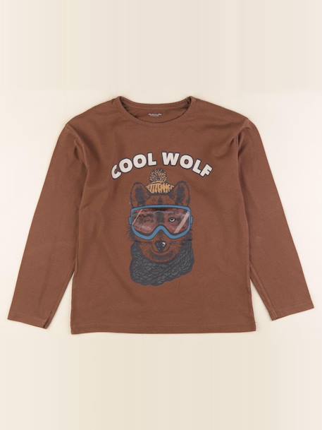 Tee-shirt - 10 ans Marron 1 - vertbaudet enfant 