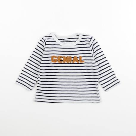 Tee-shirt - 6 mois Blanc, bleu 1 - vertbaudet enfant 