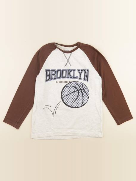 Tee-shirt - 10 ans Marron 1 - vertbaudet enfant 