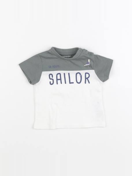 Tee-shirt - 3 mois Blanc, vert 1 - vertbaudet enfant 