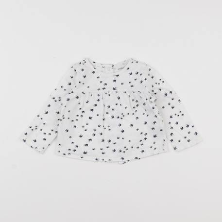 Tee-shirt - 6 mois Blanc, bleu 1 - vertbaudet enfant 