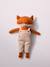 Peluche renard en tricot avec salopette velours Orange moyen uni 1 - vertbaudet enfant 