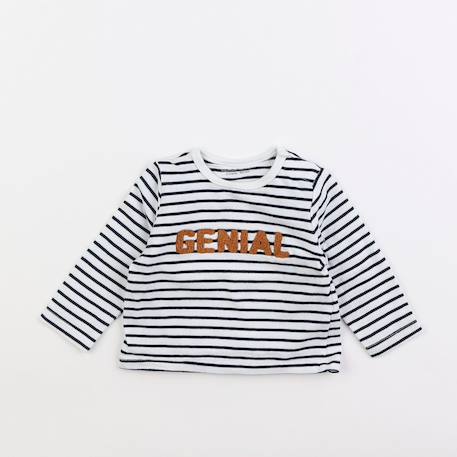 Tee-shirt - 3 mois Blanc, bleu 1 - vertbaudet enfant 