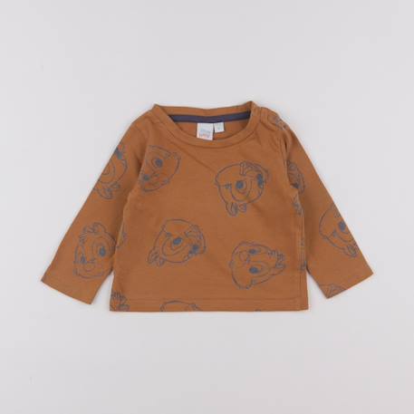 Tee-shirt - 6 mois Marron 1 - vertbaudet enfant 