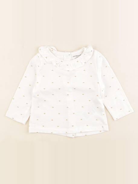 Tee-shirt - 6 mois Blanc, or 1 - vertbaudet enfant 