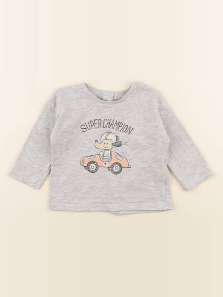 Tee-shirt - 6 mois Gris 1 - vertbaudet enfant 