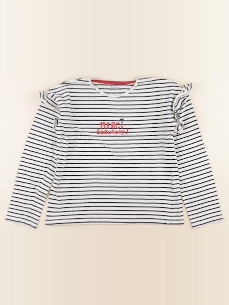 Tee-shirt - 10 ans Blanc, bleu 1 - vertbaudet enfant 