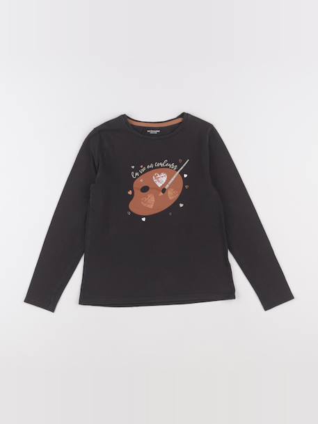 Tee-shirt - 8 ans Gris 1 - vertbaudet enfant 