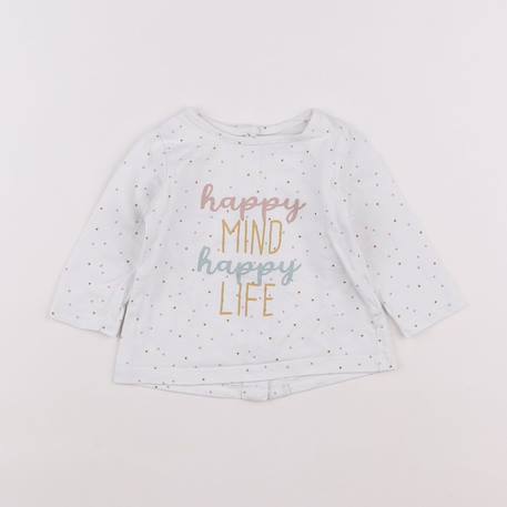 Tee-shirt - 3 mois Blanc 1 - vertbaudet enfant 