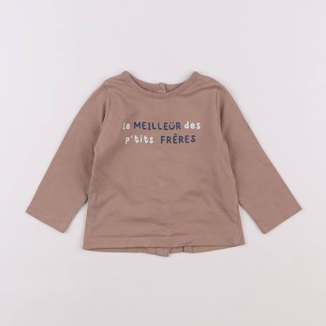 Tee-shirt - 6 mois Marron 1 - vertbaudet enfant 