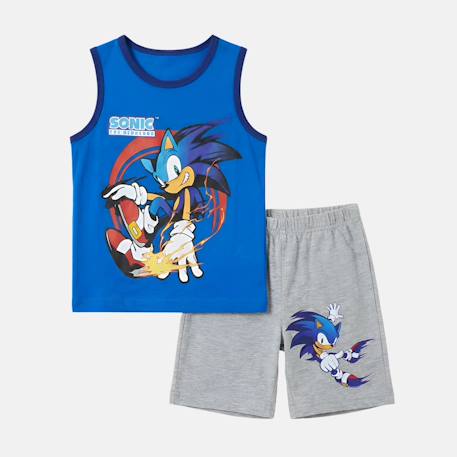 Ensemble garçon débardeur et short sonic Bleu+Marine 3 - vertbaudet enfant 