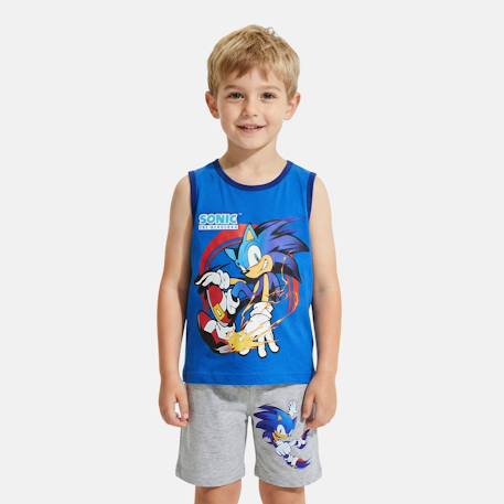 Ensemble garçon débardeur et short sonic Bleu+Marine 1 - vertbaudet enfant 