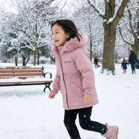 Parka fille imprimée Noir+Rose+Rose clair 8 - vertbaudet enfant 
