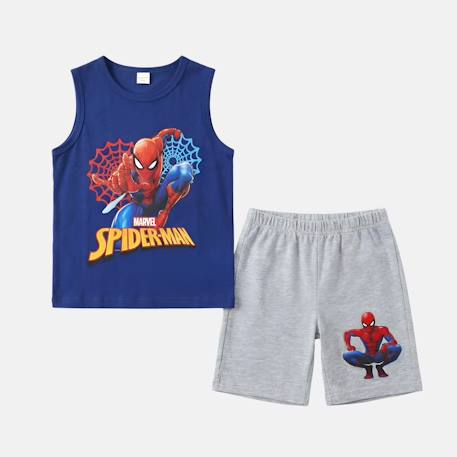 Ensemble garçon débardeur et short spiderman Gris+Rouge 3 - vertbaudet enfant 