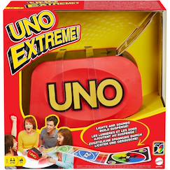 Jouet-Jeux de société-Uno extreme jeu de société et de cartes avec distributeur aléatoire, sonore et lumineux