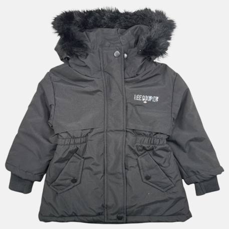 Parka fille imprimée Noir+Rose+Rose clair 3 - vertbaudet enfant 