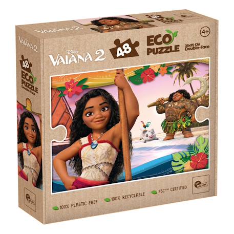 Eco-puzzle 48 pcs mini double face vaiana 2 MULTICOLORE 1 - vertbaudet enfant 