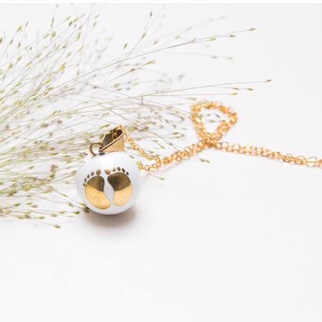 De grossesse collier  avec pieds dorés Blanc avec pieds dorés 3 - vertbaudet enfant 