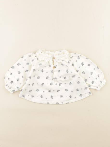 Blouse - 1 mois Blanc, bleu 1 - vertbaudet enfant 