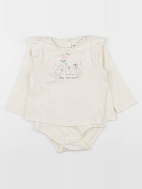 Body tee-shirt - 9 mois Beige 1 - vertbaudet enfant 