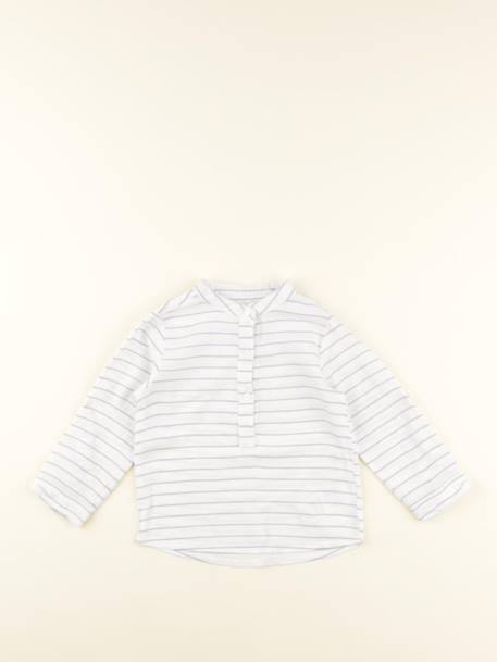 Chemise - 18 mois Blanc, bleu 1 - vertbaudet enfant 
