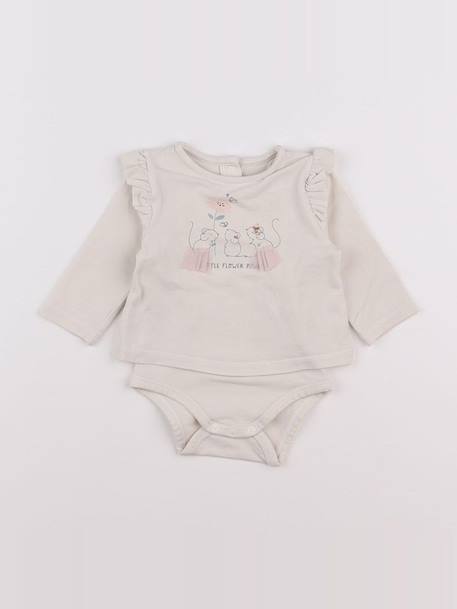 Body tee-shirt - 3 mois Beige 1 - vertbaudet enfant 