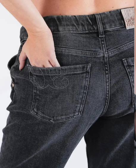 Jean de grossesse mom fit carrie gris Gris+Mid blue 6 - vertbaudet enfant 