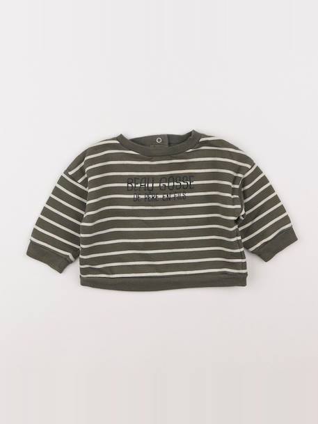 Sweat - 6 mois Blanc, vert 1 - vertbaudet enfant 