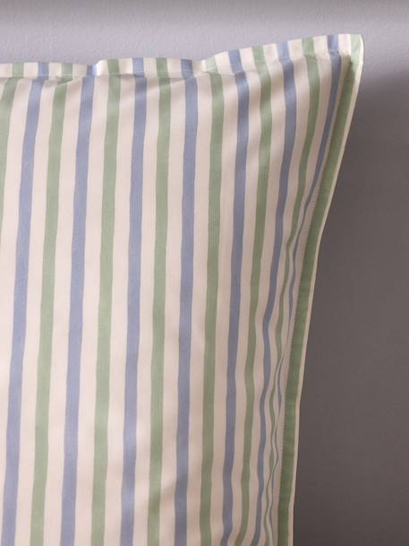 Taie d'oreiller percale de coton 'marcelle' Bleu vert+Rose 2 - vertbaudet enfant 