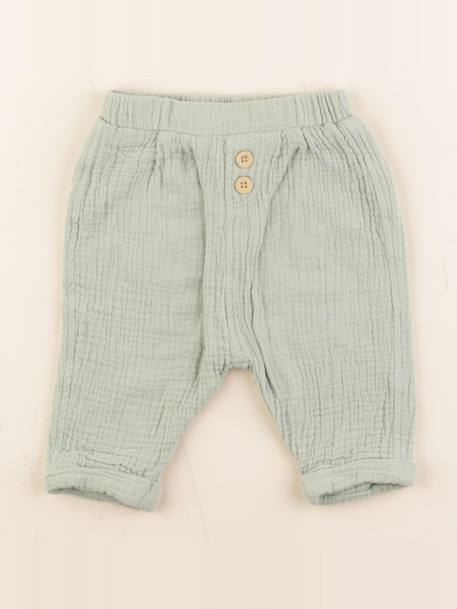 Pantalon doublé - 6 mois Vert 1 - vertbaudet enfant 