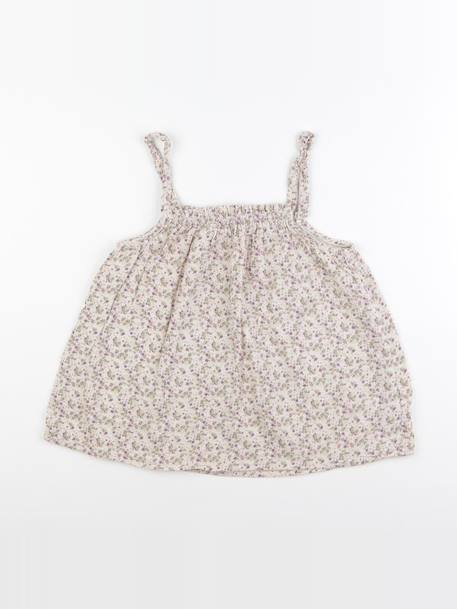 Blouse - 10 ans Beige, violet 1 - vertbaudet enfant 