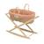 Couffin bébé en fibres naturelles et habillage tissu avec support en pin massif Beige/marron+Blanc/orange+Bleu+Rose+Rose imprimé+Vert tilleul 26 - vertbaudet enfant 