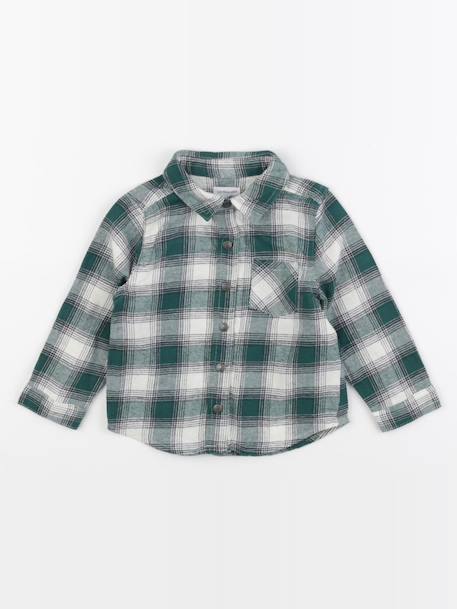 Chemise - 18 mois Blanc, vert 1 - vertbaudet enfant 