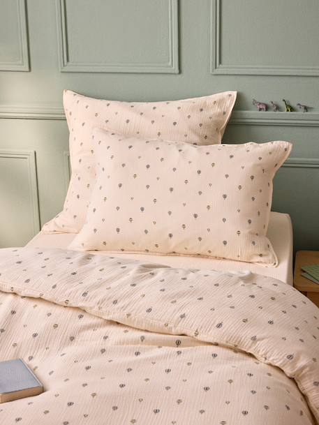 Taie d'oreiller gaze de coton 'milan' Bleu vert 3 - vertbaudet enfant 