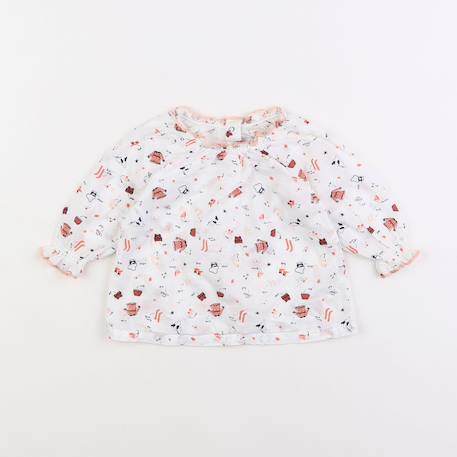 Blouse - 6 mois Blanc, rose 1 - vertbaudet enfant 