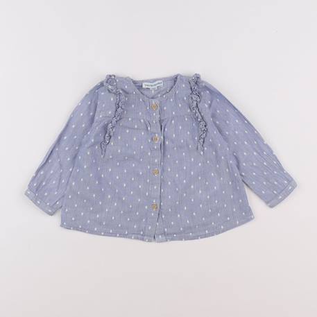 Blouse - 12 mois Blanc, bleu 1 - vertbaudet enfant 