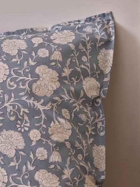 Taie d'oreiller percale de coton 'millie' Bleu ombre 2 - vertbaudet enfant 