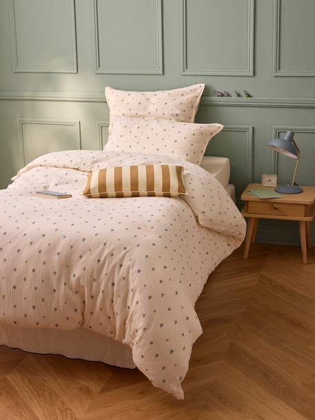 Housse de couette gaze de coton 'milan' Bleu vert 3 - vertbaudet enfant 