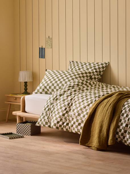 Taie d'oreiller percale de coton 'marius' Bleu+Vert 9 - vertbaudet enfant 